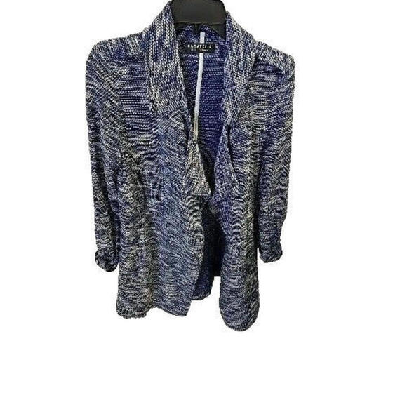 BAGATELLE Tweed Open-front Jacket In Blue size M (MR-181) - Picture 1 of 8